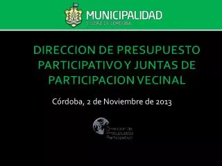 DIRECCION DE PRESUPUESTO PARTICIPATIVO Y JUNTAS DE PARTICIPACION VECINAL