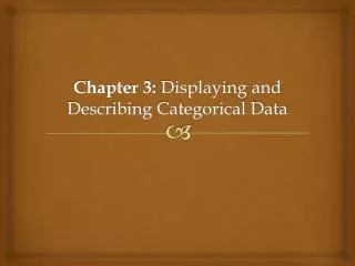 Chapter 3: Displaying and Describing Categorical Data