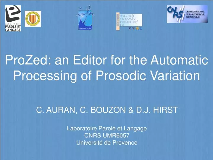 prozed an editor for the automatic processing of prosodic variation