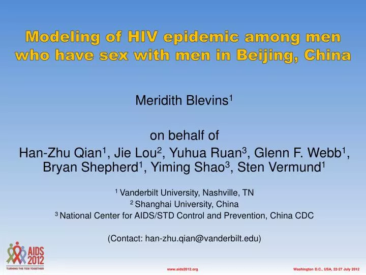 modeling of hiv epidemic among men who have sex with men in beijing china