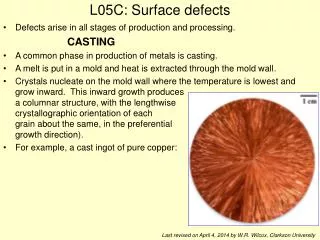 L05C: Surface defects