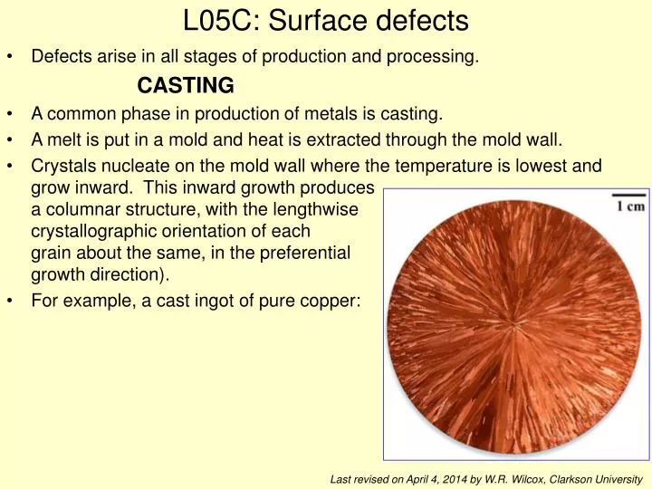 l05c surface defects