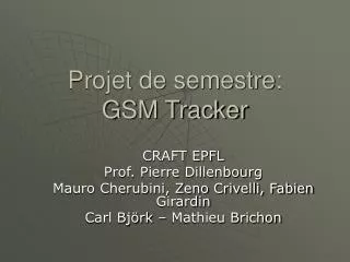 Projet de semestre: GSM Tracker