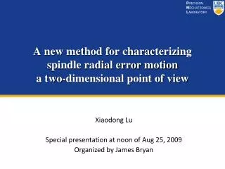 A new method for characterizing spindle radial error motion a two-dimensional point of view