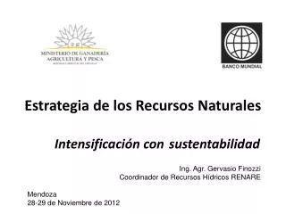 Estrategia de los Recursos Naturales Intensificación con 	sustentabilidad