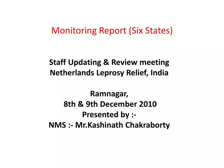 monitoring report six states