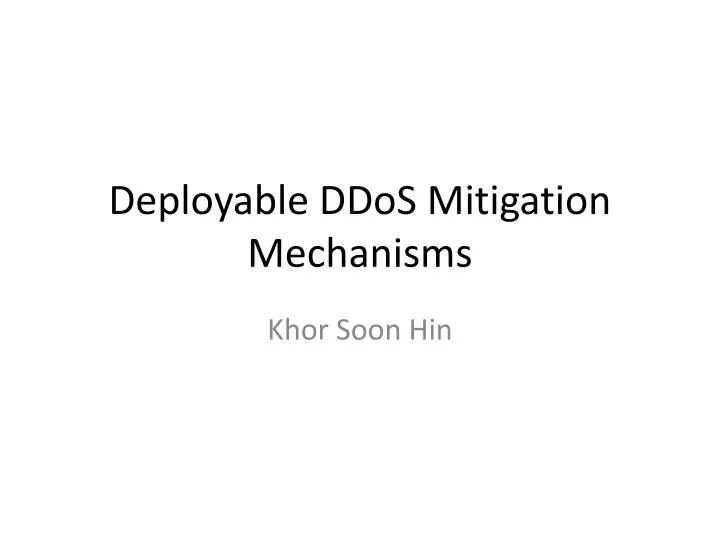 deployable ddos mitigation mechanisms