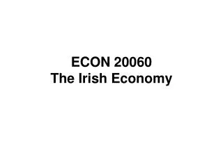 ECON 20060 The Irish Economy