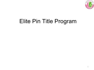 Elite Pin Title Program