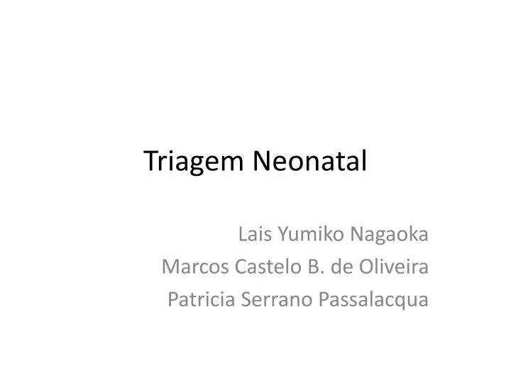 triagem neonatal