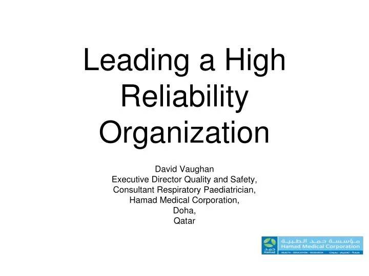 leading a high reliability organization