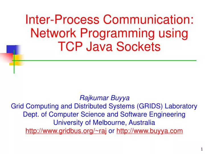 inter process communication network programming using tcp java sockets