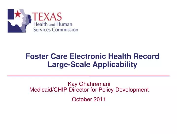 foster care electronic health record large scale applicability