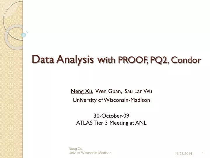 data analysis w ith proof pq2 condor
