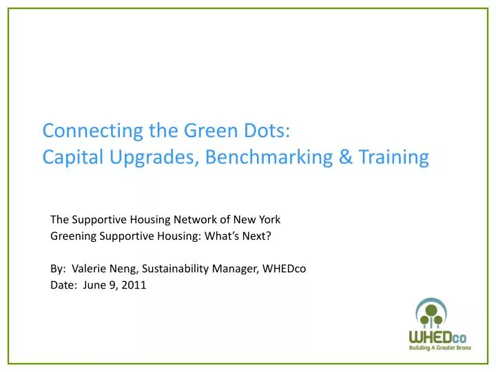 connecting the green dots capital upgrades benchmarking training