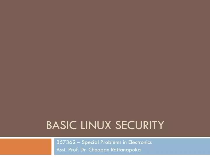 basic linux security