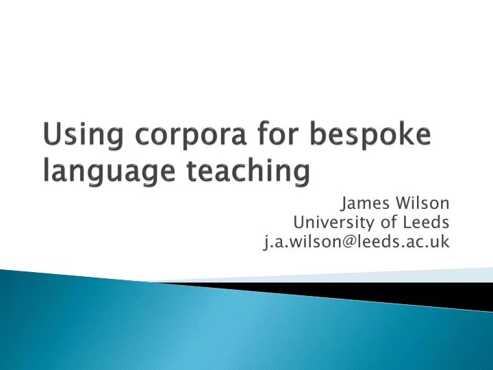 using corpora for bespoke language teaching