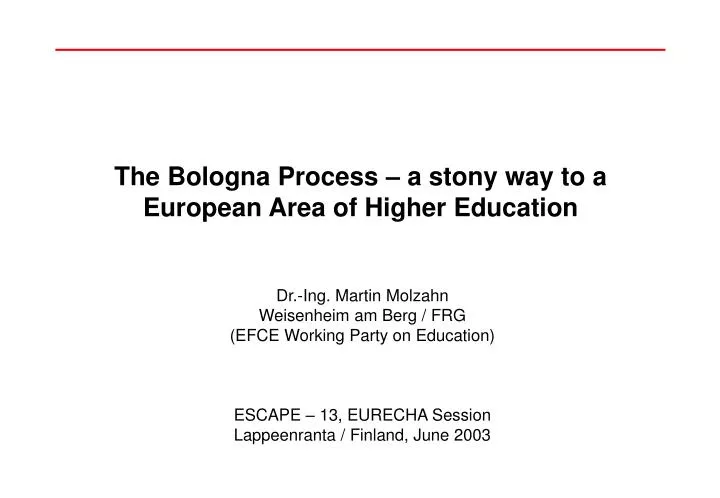 the bologna process a stony way to a european area of higher education