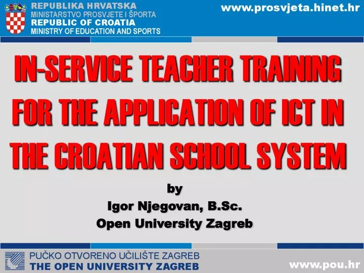 in service teacher training for the application of ict in the croatian school system