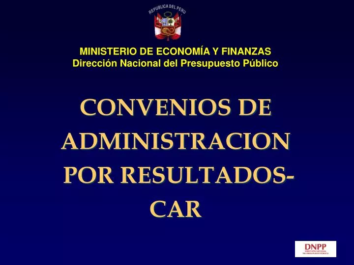 convenios de administracion por resultados car