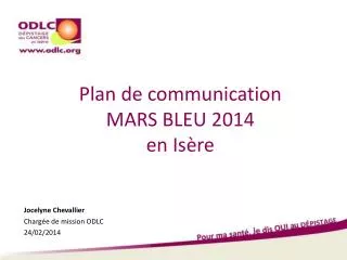 Plan de communication MARS BLEU 2014 en Isère