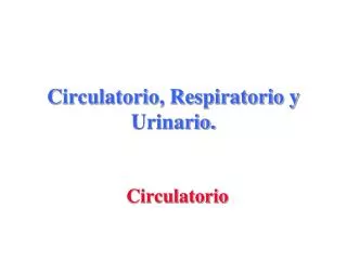 Circulatorio, Respiratorio y Urinario.