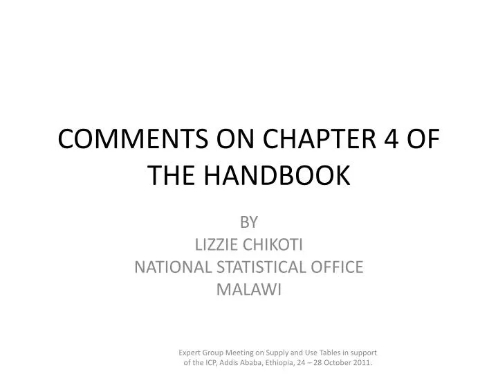 comments on chapter 4 of the handbook