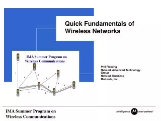 Quick Fundamentals of Wireless Networks