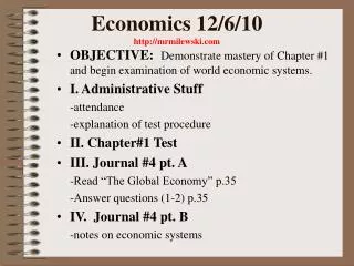 Economics 12/6/10 mrmilewski
