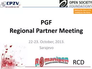 PGF Regional Partner Meeting