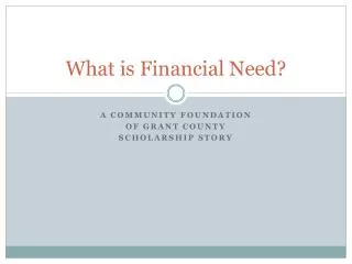 What is Financial Need?
