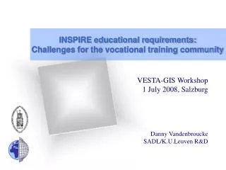 INSPIRE educational requirements: Challenges for the vocational training community