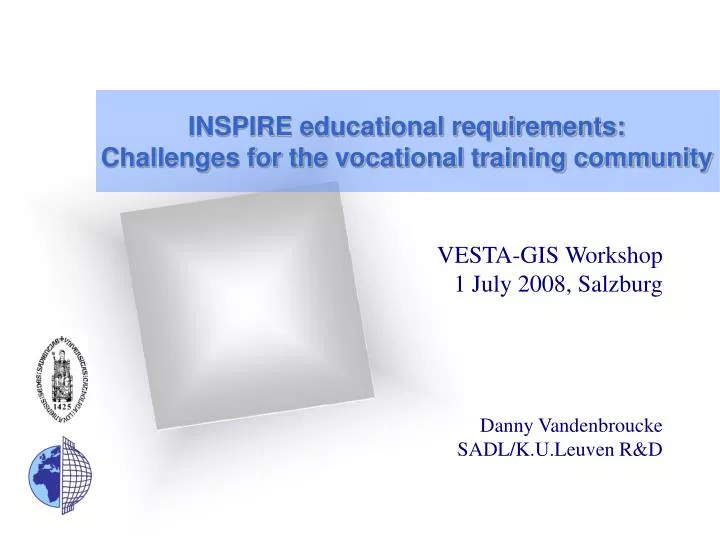 inspire educational requirements challenges for the vocational training community