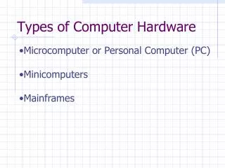 Types of Computer Hardware