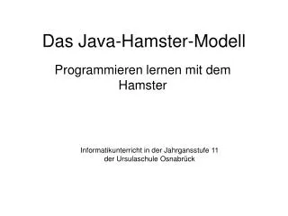 Das Java-Hamster-Modell
