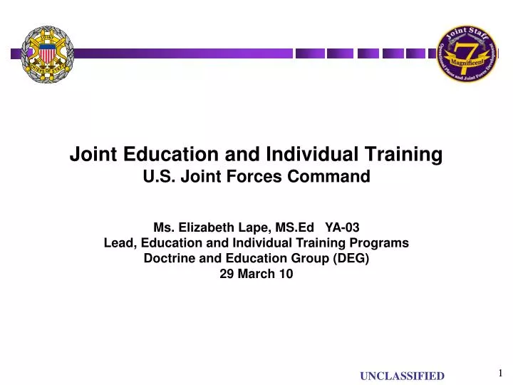 joint education and individual training u s joint forces command