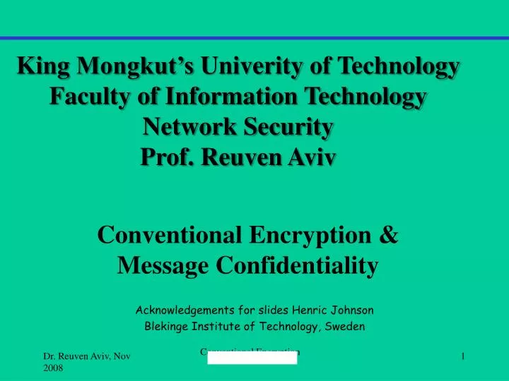 conventional encryption message confidentiality