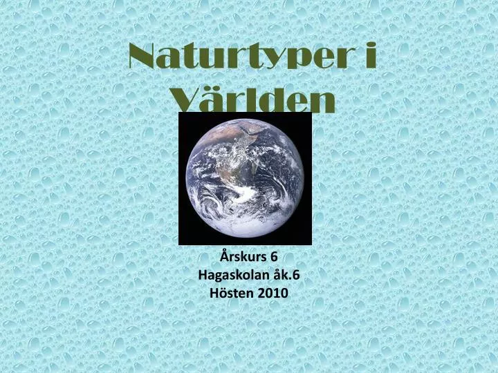 naturtyper i v rlden