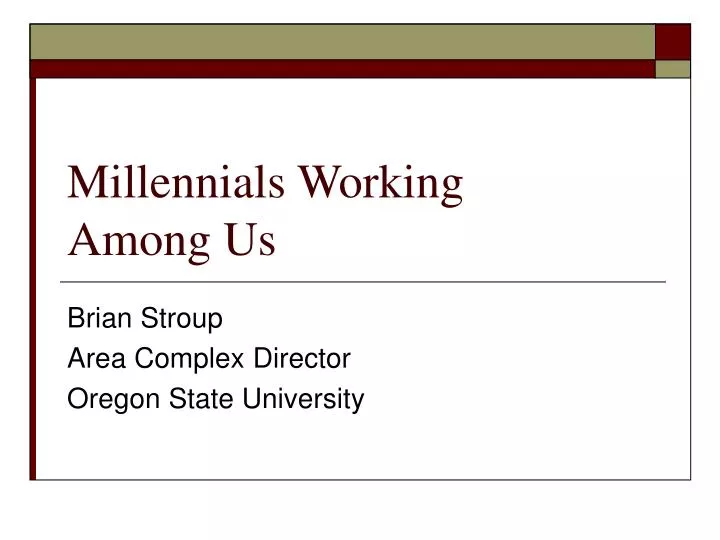 millennials working among us