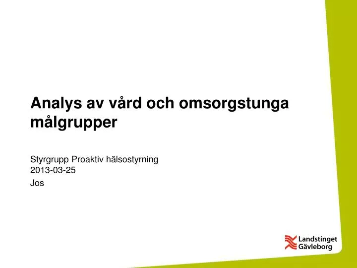 PPT - Analys Av Vård Och Omsorgstunga Målgrupper PowerPoint ...