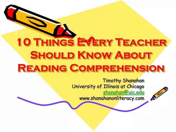 10 things every teacher should know about reading comprehension
