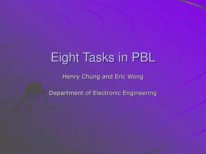 eight tasks in pbl