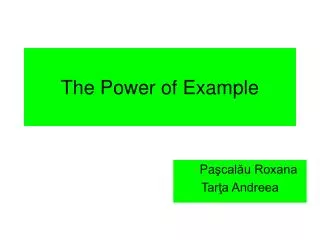 The Power of Example