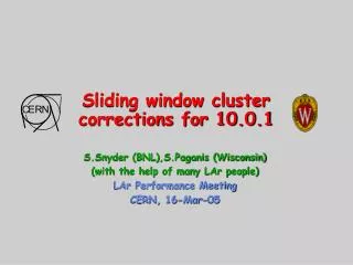 Sliding window cluster corrections for 10.0.1