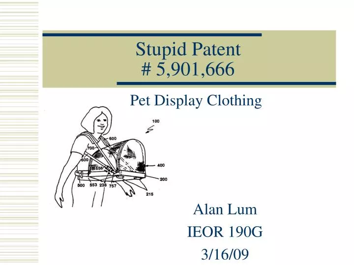 stupid patent 5 901 666