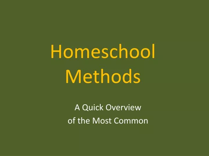 homeschool methods