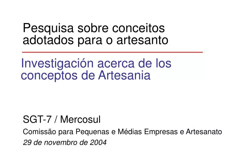 pesquisa sobre conceitos adotados para o artesanto