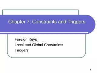 Chapter 7: Constraints and Triggers
