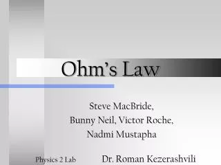 Ohm’s Law