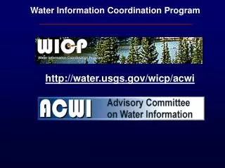 Water Information Coordination Program
